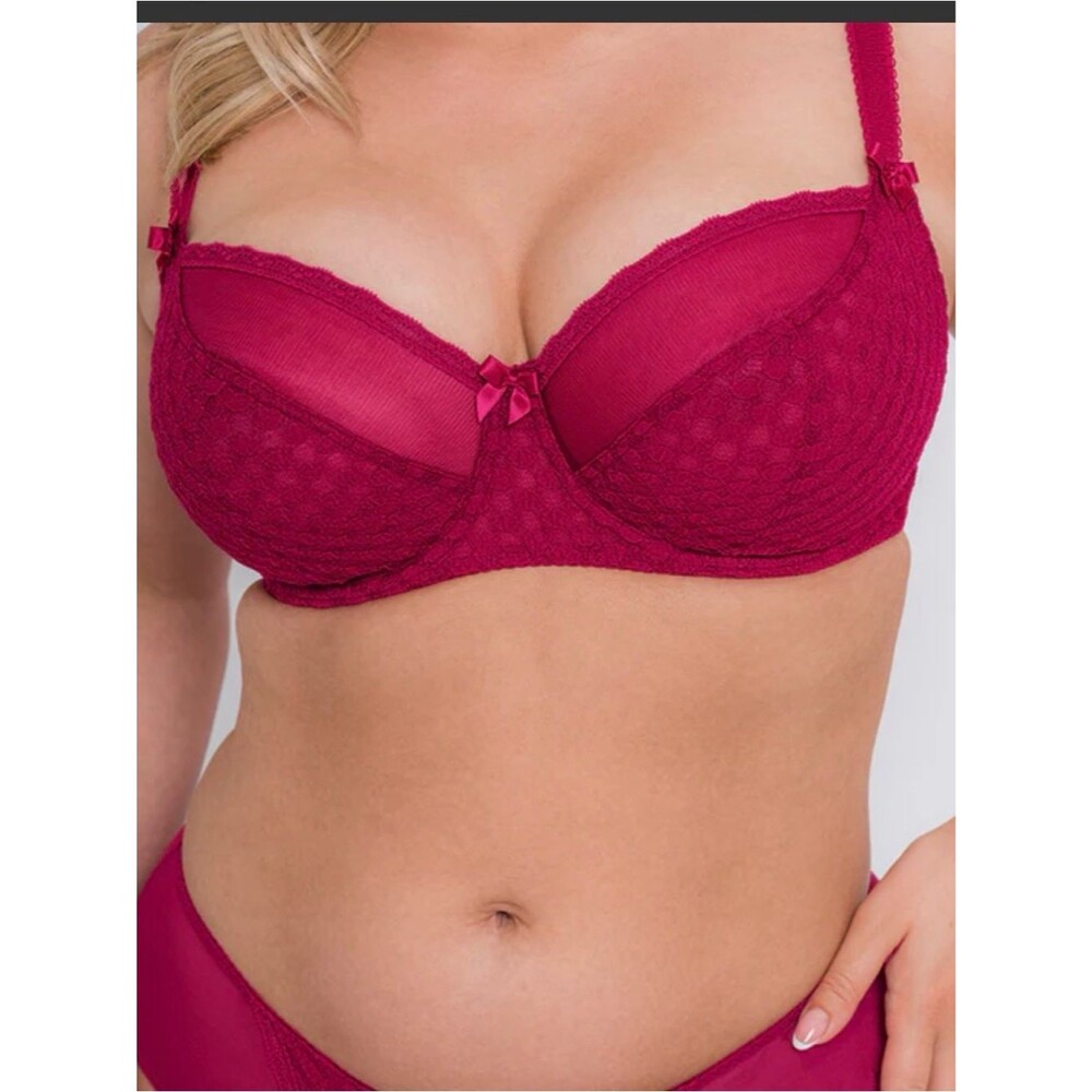 CURVY KATE Dottie Balcony Bra Sangria Pink sz 36L